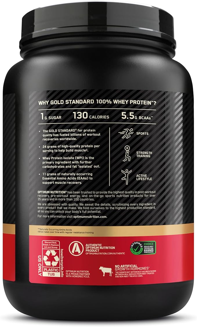 Optimum Nutrition Gold Standard 100% Whey Protein Powder Chocolate Hazelnut 2 Pound (Packaging May Vary)