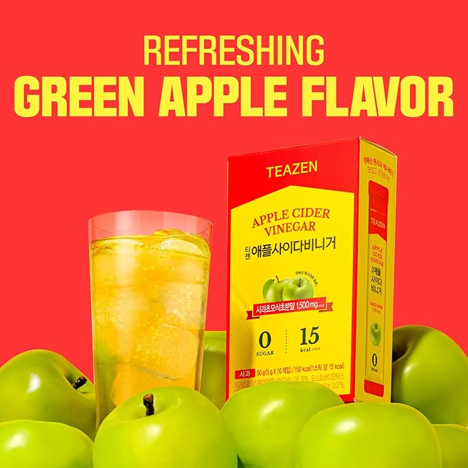 TEAZEN Kombucha Tea 20 Sticks Lemon Berry Flavor &amp Apple Cider Vinegar Powder 10 Sticks