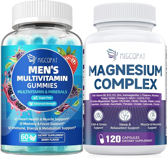 Men’s Daily Supplement Bundle (2 Pack) – Multivitamin Gummies &amp Magnesium Complex