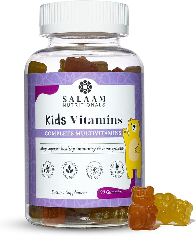 Salaam Nutritionals - Multivitamins Multivitamins for Kids Gummy Vitamins with 13 Essential Vitamins + Minerals Bone and Immunity Support 90 Count 1 Pack