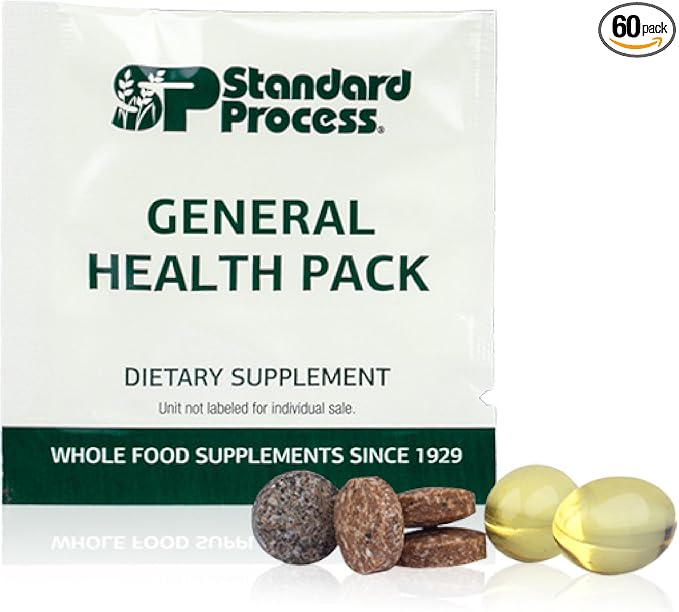 Standard Process General Health Pack - Daily Multivitamin &amp Mineral Supplement - Supports Foundational Health &amp Immune Function - 60 Packs