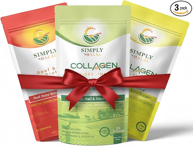 Collagen &amp Bone Broth (3-in-1 Pack) – Gut Health Collagen Recovery &amp Immune Support – Clean Protein Powder for Women &amp Men – Keto-Friendly Unflavored