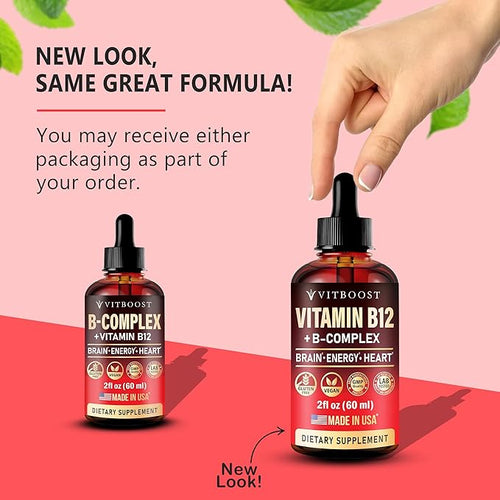 2 Pack Vitamin B Complex 20000 mcg - Vitamin B12 Sublingual Methylcobalamin Extra Strength Raspberry Liquid Drops for Women and Men - USA Made B1 B2 B3 B5B6 Biotin Folic Acid | 4fl oz (120ml)