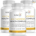 4in1 Women's Hormone &amp Beauty Complex | Menopause Relief Supplement for Hot Flashes Night Sweats &amp Mood | Soy Isoflavones Pueraria Rosehip &amp Evening Primrose - 90-Day Ultimate Supply