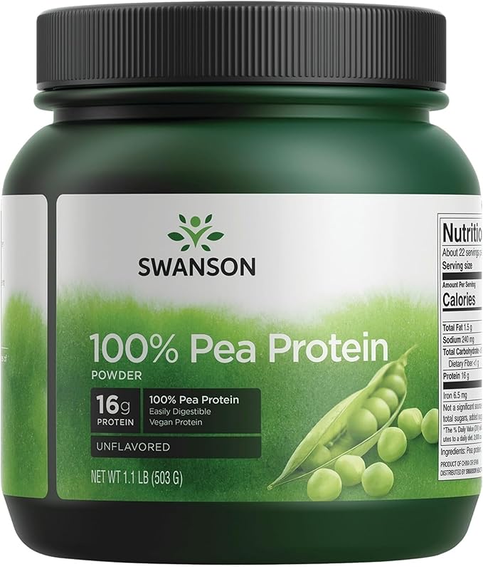 Swanson 100% Pure Pea Protein 1.1 lb (503 g) Pwdr