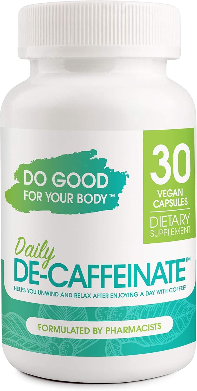Daily De-Caffeinate for Coffee Lovers – Rutaecarpine Supplement for Relaxation After Caffeine – Non-Melatonin Non-Addictive Evening Formula 30 Capsules