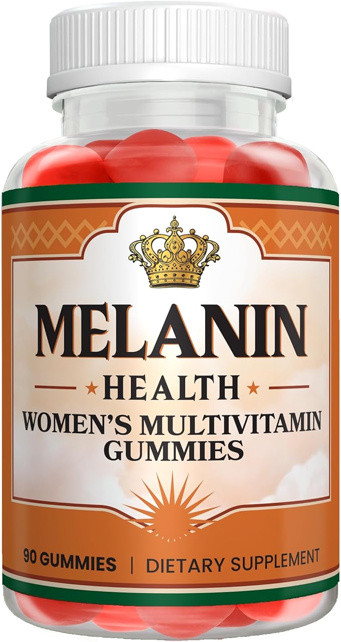 Melanin Health Women's Multivitamin Gummies – Immune Energy &amp Hair Skin Nails Support – Vitamins A C D3 E B6 B12 Biotin Zinc – Berry Flavor Non-GMO Gluten Free – 90 Gummies (45-Day Suppl