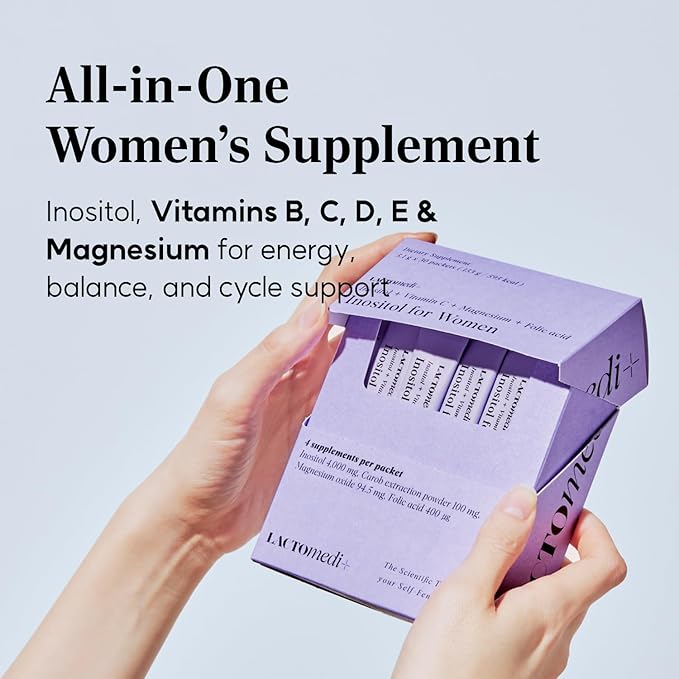 LACTOMEDI Inositol Supplement for Women | Myo-Inositol 4000mg + D-Chiro-Inositol 100mg | 40:1 Ratio | Daily Women’s Wellness Support | 30 Day Supply