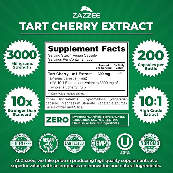 Zazzee Enhanced Comfort Recovery &amp Mobility Support Bundle | 10:1 High Strength Tart Cherry Capsules Plus Super Concentrated Boswellia Extract | Non-GMO Vegan &amp ISO Lab Tested (Over 6 Month Su
