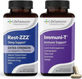 LifeSeasons Rest-ZZZ Extra Strength + Immuni-T Bundle – Natural Sleep &amp Immune Support – Fall Asleep &amp Stay Asleep Boost Immunity &amp Defend Against Seasonal Challenges – 60 Capsules &amp