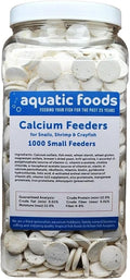 Aquatic Foods Inc. Calcium Feeder Disks for Shrimp Snails Crabs Crayfish Hermit Crabs and All Tropical Fish 1000 Count Jar of Small Feeder Disks