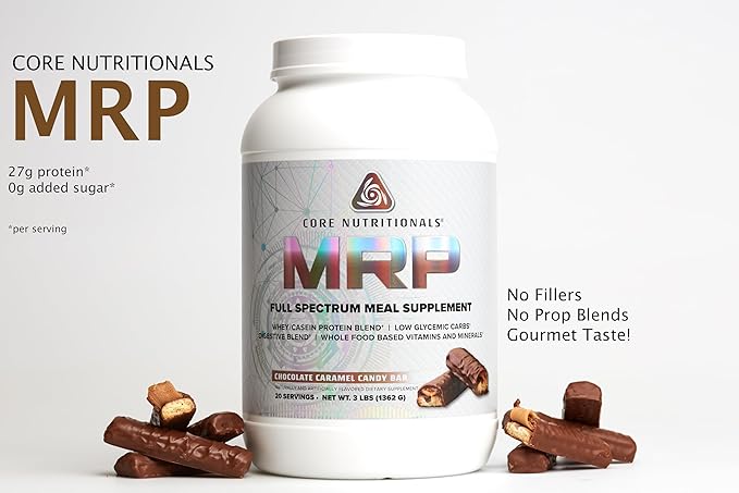 Core Nutritionals MRP Full Spectrum Meal Replacement | Whey Protein Blend + Low Glycemic Carb Blend | 27g Protein | 3 Pound (Chocolate Caramel Candy Bar)