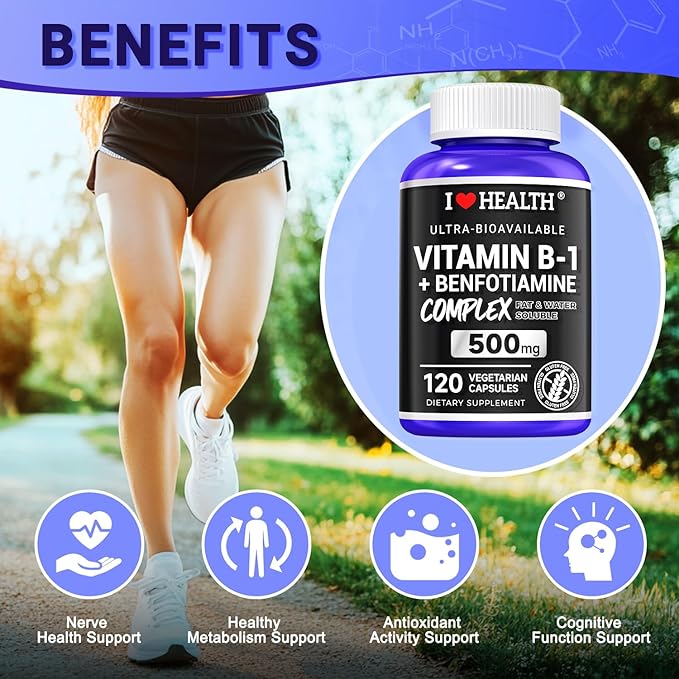 Benfotiamine 600mg Plus 20mg Vitamin B1 and Vitamin B1 500mg with Benfotiamine 20mg120 Capsules