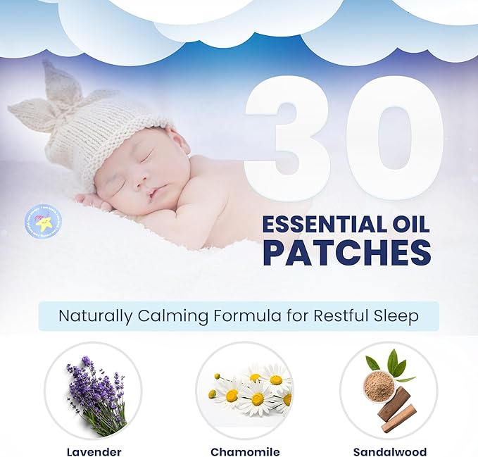 Gemma Joy Bedtime Baby Soothers &amp StickyOnes Sleep Patches - Cry Activated Heartbeat Bunny Plush Toy Stuffed Animal with Calming Light &amp All-Natural No Melatonin Bedtime Patches for Kids and