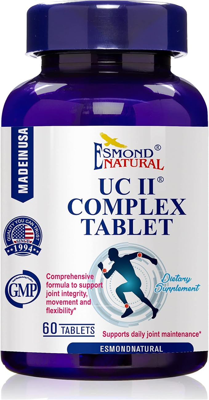 (3 Pack) Esmond Natural: UC II Complex (Comprehensive Formula to Support Joint Integrity Movement and Flexibility) GMP Natural Product Assn Certified Made in USA - 180 Tablets
