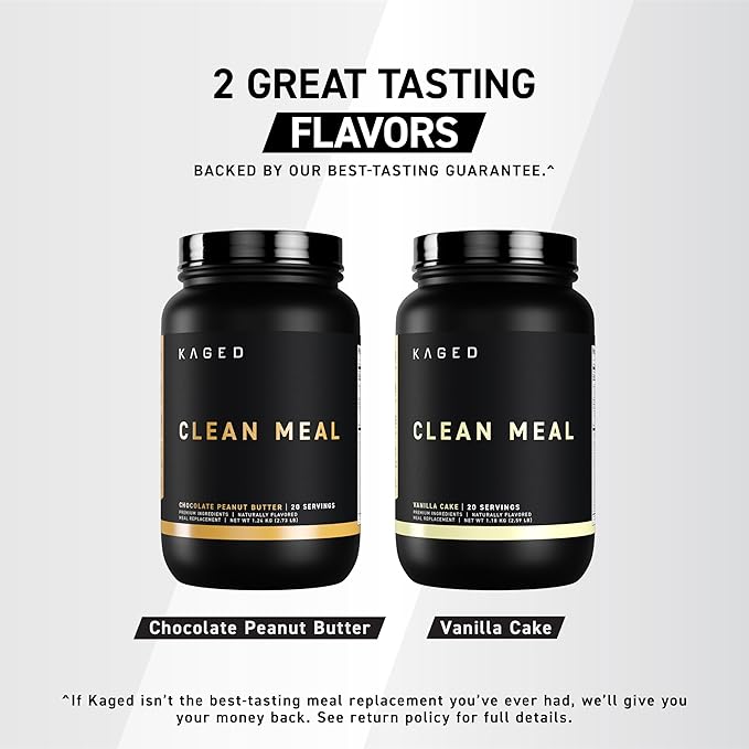 Kaged Clean Meal Powder | Chocolate Peanut Butter | Meal Replacement Shake | Whey Protein Isolate | Clean Carbs MCT Oil Fats Organic Vitamins and Minerals | Supplements for Men &amp Women | 20 Serv