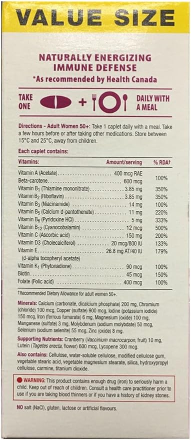Jamieson 100% Complete Multivitamin for Women 50+ 150 caplets