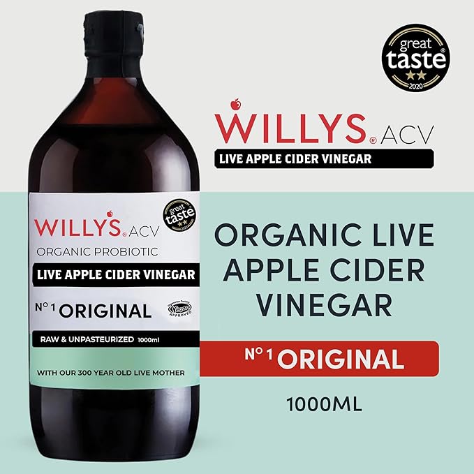 Willys Apple Cider Vinegar With The Mother Glass Bottle 1 Litre