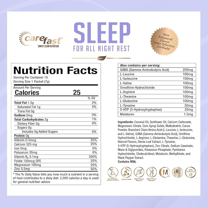 Sleep - Hot Chocolate Drink Mix - Natural Sleep Supplement - Box of 15 Packets