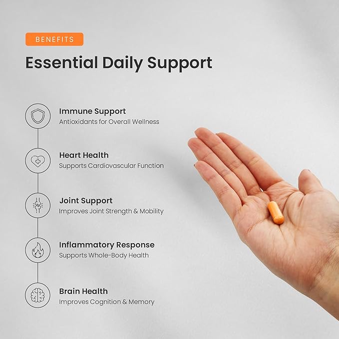 Turmeric Curcumin - 3120 mg Complex with Ginger &amp Black Pepper Extract - 95% Curcuminoids - Extra Strength Turmeric Supplement for Joint Health Brain Heart &amp Immune Support - 180 Turmeric C