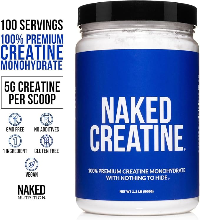 NAKED Chocolate Whey Isolate Protein Powder (24 Servings) Pure Micronized Creatine Monohydrate 500g (100 Servings) – Grass-Fed Bulk Non-GMO Gluten Free Soy Free