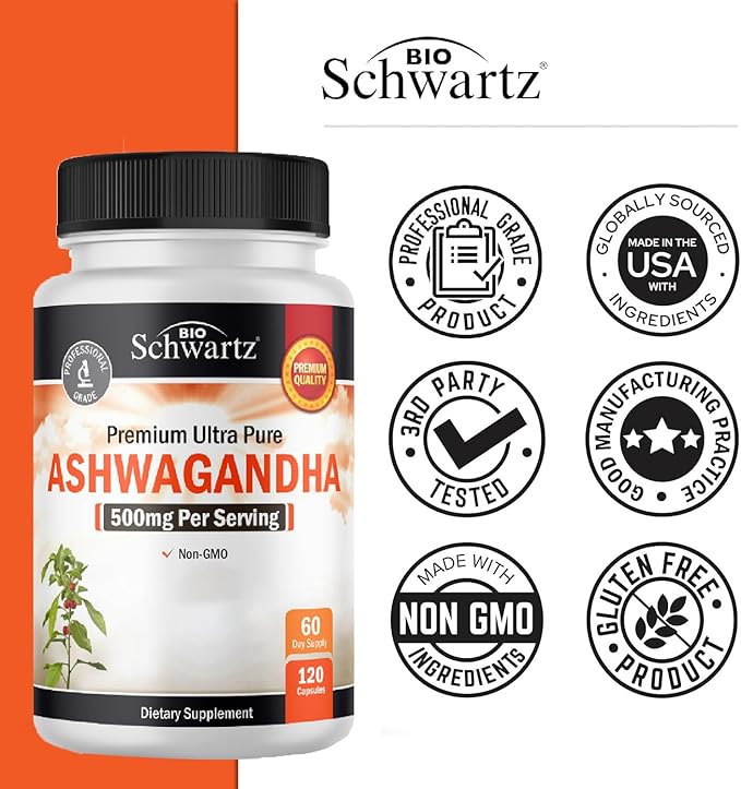 Extra Strength Ashwagandha Capsules (2 Month Supply) Plus Turmeric Curcumin with Black Pepper Extract 1500mg Complex (1 Month Supply)