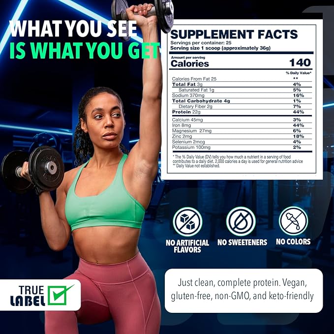NF Sports All-Natural Plant-Based Protein - Organic Protein Gluten Free - 28 Servings (Tahitian Vanilla)