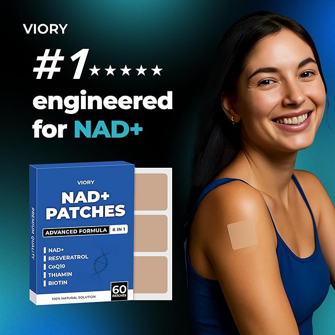VIORY NAD Patches for Women &amp Men | NAD+ Patch for Energy &amp Healthy Aging | with CoQ10 &amp Nicotinamide | 60 Day Supply