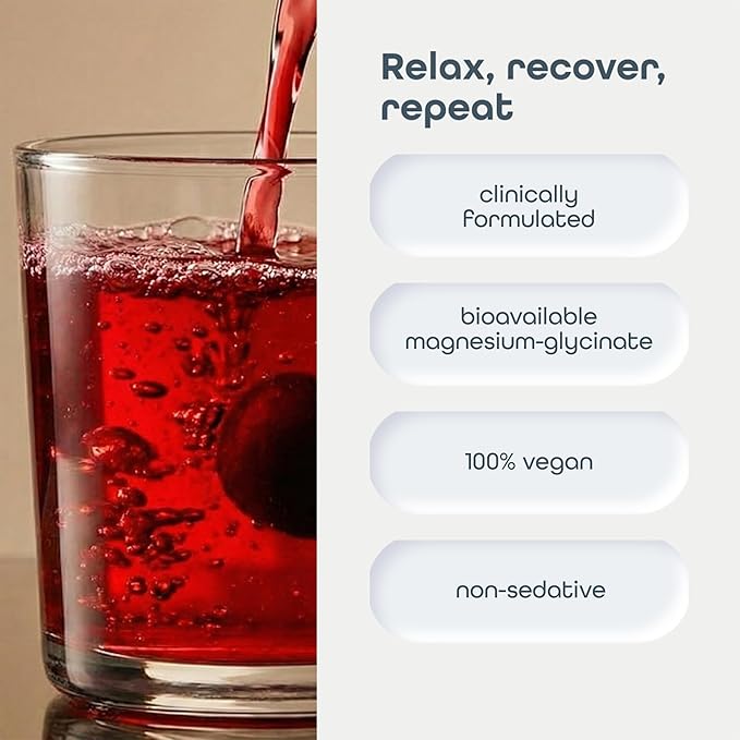 SleepHabits Restore | 30 Nights Magnesium Glycinate Powder Natural Sleep Aid with L-Theanine Tart Cherry Beet Root | Calm Melatonin-Free Deep Sleep Supplement Drink for Recovery &amp Clear Morning