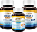 LOVITA Family Starter Bundle - 2 Adult Fish Oil Mini Softgels &amp 1 Kid’s DHA Heart &amp Brain Support for Whole Family (3 Pc Set)