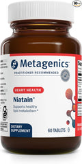 Metagenics Niatain Niacin B3-500 mg Nicotinic Acid with Sustained Release for Reduced Flushing - Supports Cholesterol Energy Nervous &amp Cardiovascular Health* - Non-GMO Gluten-Free - GMP Certifi