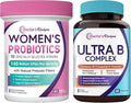 Doctor's Recipes Probiotics for Women + Ultra Vitamin B Complex Bundle 140 Billion CFU Probiotics with Organic Prebiotics 10 Strains Plus All 8 Essential B Vitamins with B12 Methylcobalamin Daily