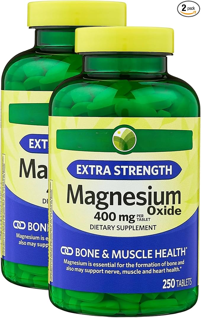 KP+ Magnesium Oxide 400 mg | 250 Tablets | Supports Bone Nerve &amp Muscle Health | Extra Strength Magnesium Supplement | Pack of 2