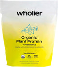 wholier Organic Plant Protein + Prebiotics. Clean Vegan Protein. 21g of Protein. 12 Real Plant Ingredients. Prebiotic Fiber. No Natural Flavors Gums or Fillers. Vanilla Bean (1 lb. 3 oz.)