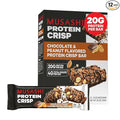MUSASHI Protein Crisp Bar 20g Protein 4g Total Sugars Chocolate &amp Peanut Post Workout and Snack On The Go 12 Pack of 2.1oz (60g) Bars