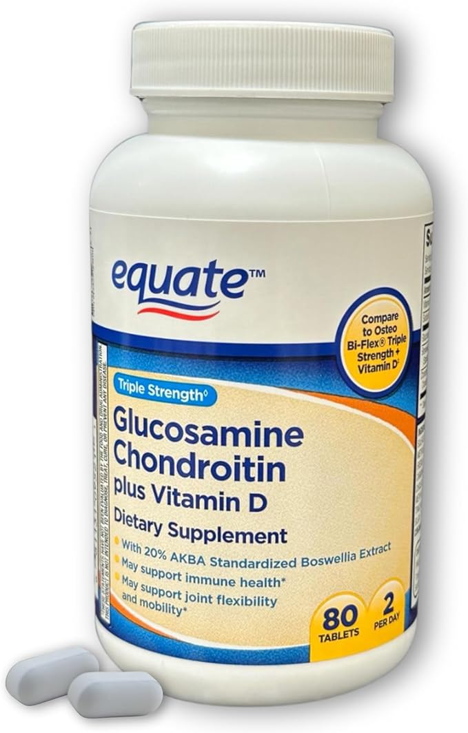 Glucosamine Chondroitin Plus Vitamin D- Tablets Triple Strength 80ct (Pack of 1)