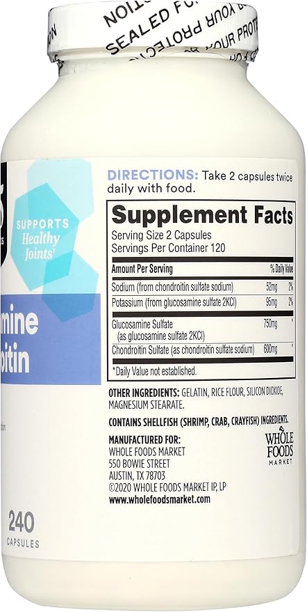 365 by Whole Foods Market Glucosamine Chondroitin 240 Count