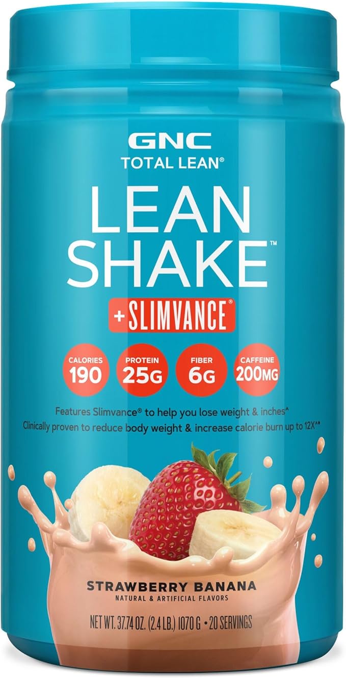 GNC Total Lean Lean Shake + Slimvance Stim - Strawberry Banana (20 Servings)