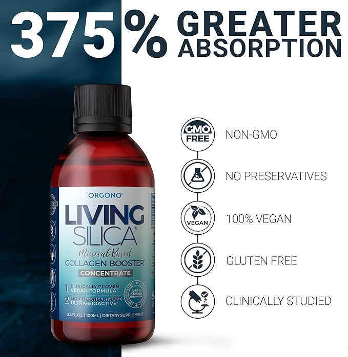 Living Silica ORGONO Silica Drops – Travel Size | Vegan &amp Mineral-Based Formula | 100mL