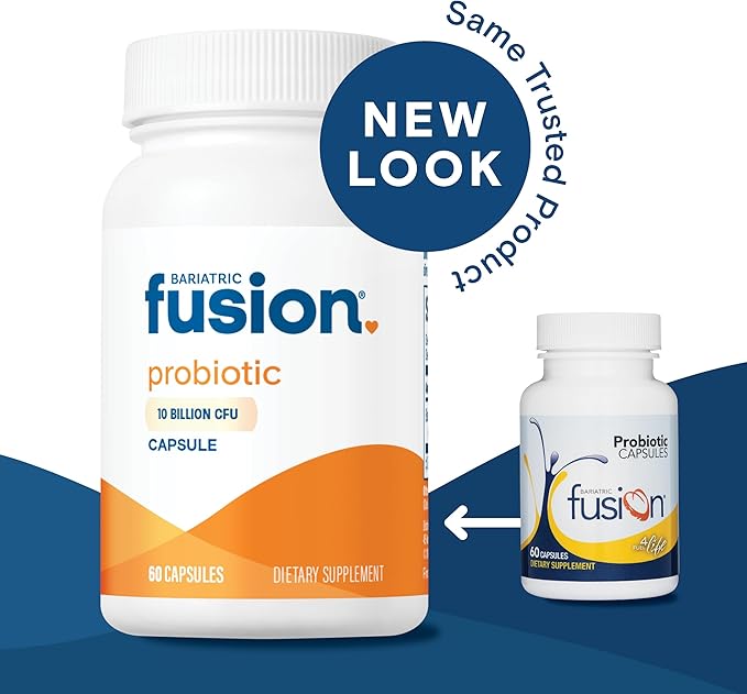 Bariatric Fusion Probiotic Capsule | Easy to Swallow Bariatric Vitamin | 10 Billion CFU | Bacillus Coagulans | Support Digestive &amp Immune Health | 60 Count