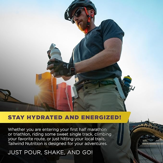 Tailwind Nutrition Endurance Fuel Carbohydrate &amp Electrolyte Sports Drink Mix Powder Gluten-Free Vegan Lemon 50 Servings