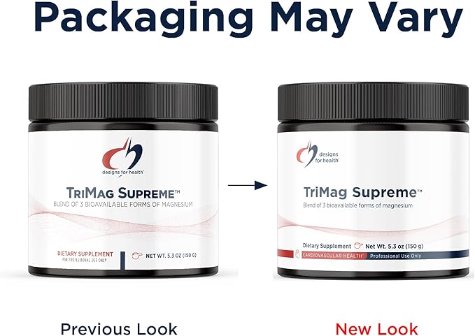 Designs for Health TriMag Supreme Powder - 300mg Triple Magnesium Drink - May Support Heart Health &amp Energy - Magnesium Orotate Glycerophosphate + Bisglycinate Chelate (30 Servings / 150g)