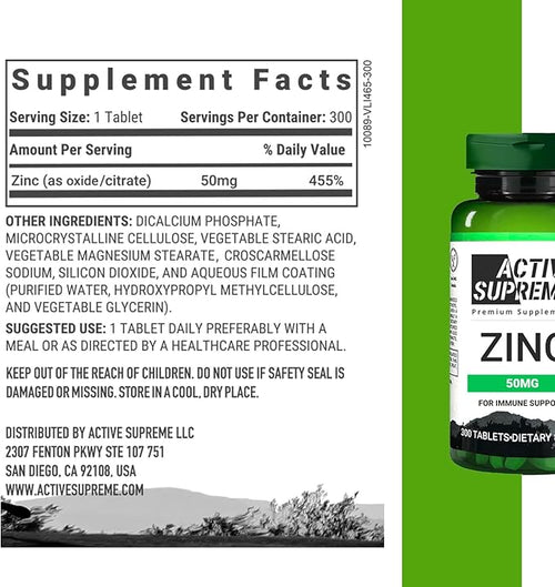 3 Pack Zinc Citrate 50 mg - Supplement to Support Immune System &amp Reproductive Health