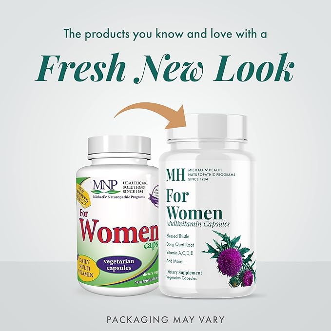 Michael's Health Naturopathic Programs For Women Multivitamin ‐ 90 Vegetarian Capsules ‐ Support for Energy Hair Skin and Nails ‐ 30 Servings