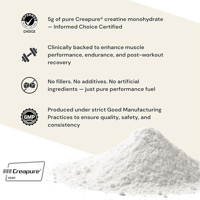 Anea Creatine Monohydrate - Unflavored | 5g Creapure® per Serving | Supports Muscle Energy Strength &amp Recovery | Pure &amp Filler-Free | Made in GMP Facility