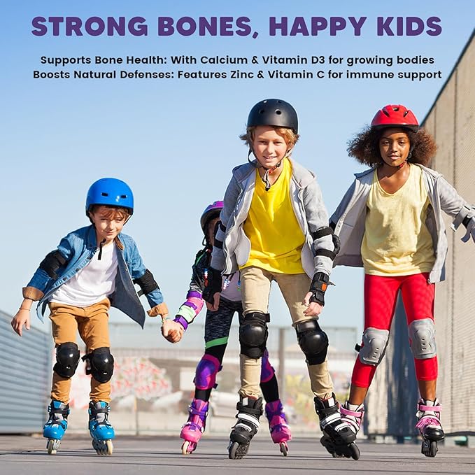 Kids Magnesium Gummies - Magnesium Glycinate Gummies 400mg/200mg with L-Theanine Chamomile Vitamin B6 D3 for Kids Relaxation &amp Zzz Support Nerve Bone - Sugar Free Mixed Berry Flavor 120ct