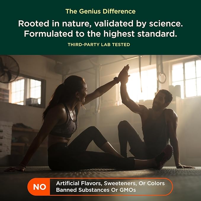 The Genius Brand Genius Heart - Adult Health Supplement for Daily Heart Function Support - Supports Blood &amp Oxygen Flow - With Grapeseed Extract &amp More - Non-GMO Gluten-Free &amp Vegan - 60