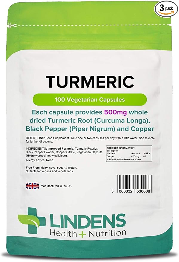 Turmeric Whole Root Extract 500mg 3-Pack 300 Capsules Curcumin Rich Curcuma