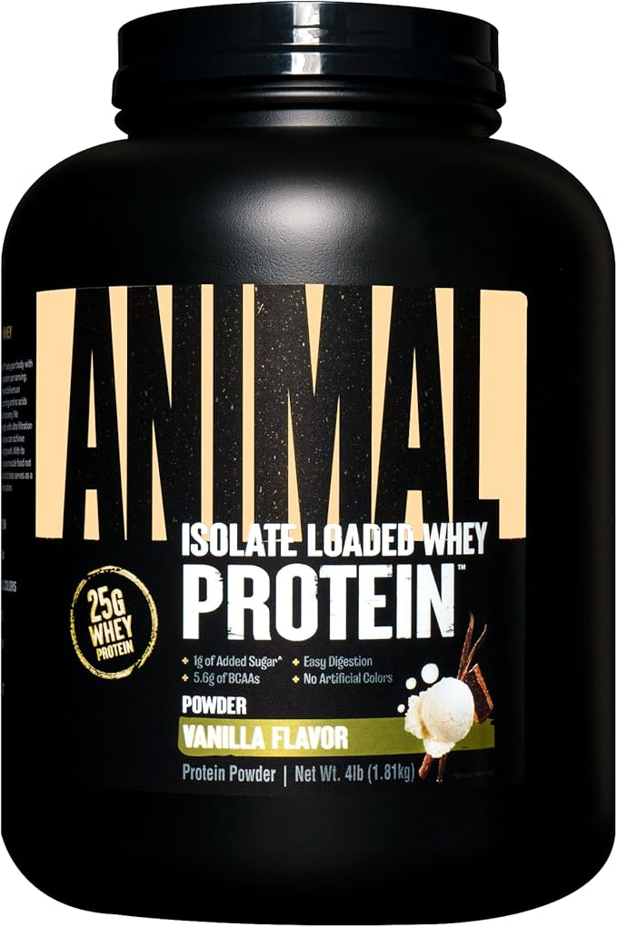 Animal Whey Isolate Whey Protein Powder – Isolate Loaded for Post Workout and Recovery &amp Juiced Aminos - 6g BCAA/EAA Matrix Plus 4g Amino Acid Blend