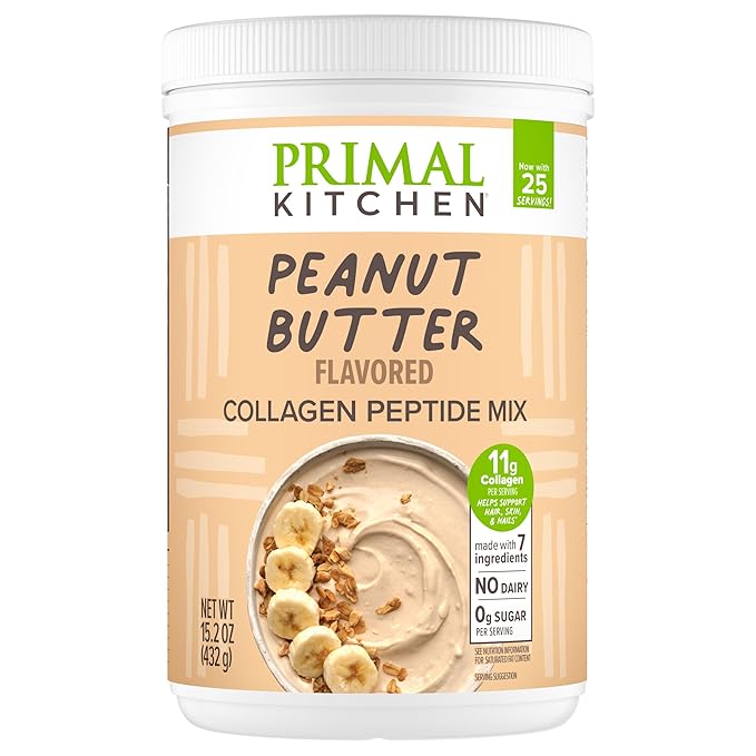 Primal Kitchen Peanut Butter Flavor Collagen Fuel® Drink Mix Collagen Peptides No Dairy 14.3 Ounces